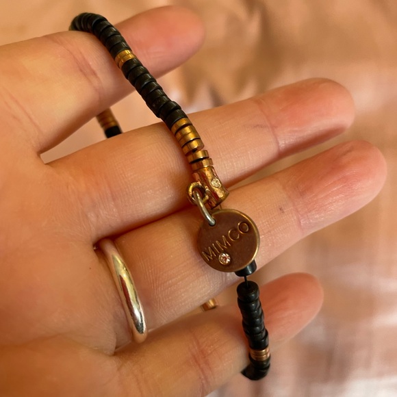 Genuine Mimco Black and Gold Stretch Bracelet - Picture 2 of 2
